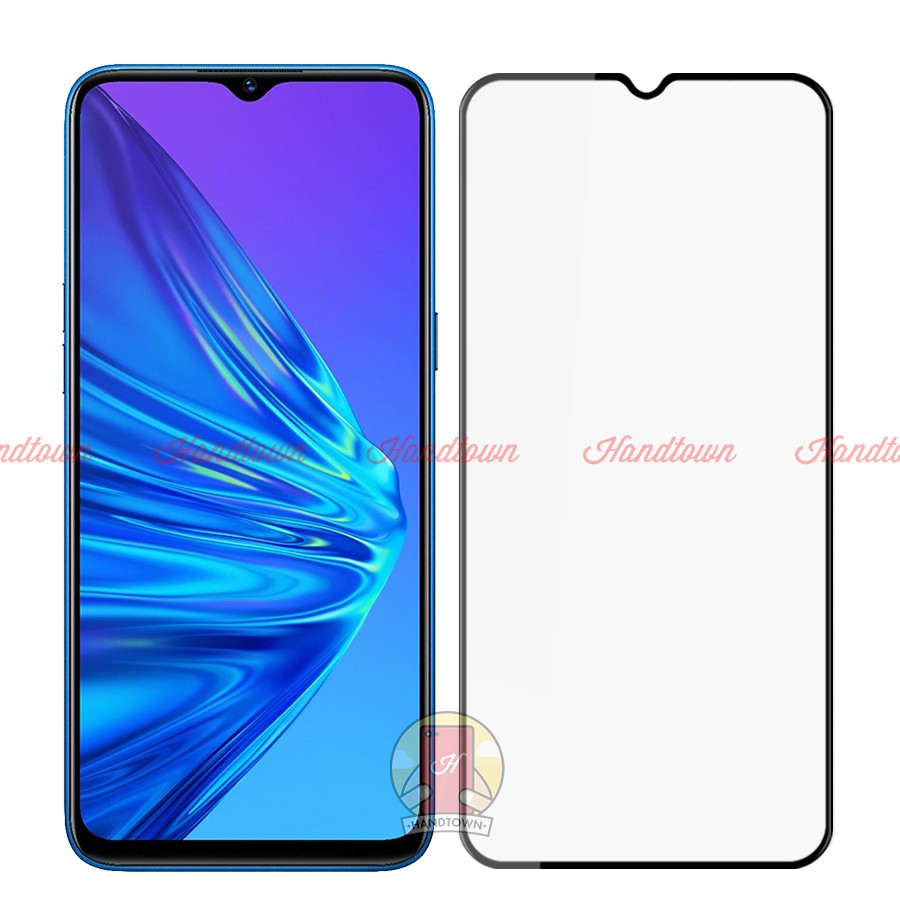 Cường Lực Viền Mỏng Dành Cho Realme 5 / Realme 5 Pro / Realme Q Không Lấn Màn Full Màn Đen Full Keo