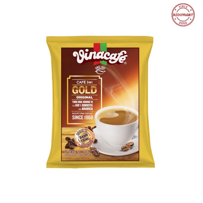 Vinacafe cafe 3in1 gold bịch 24 gói ×20g