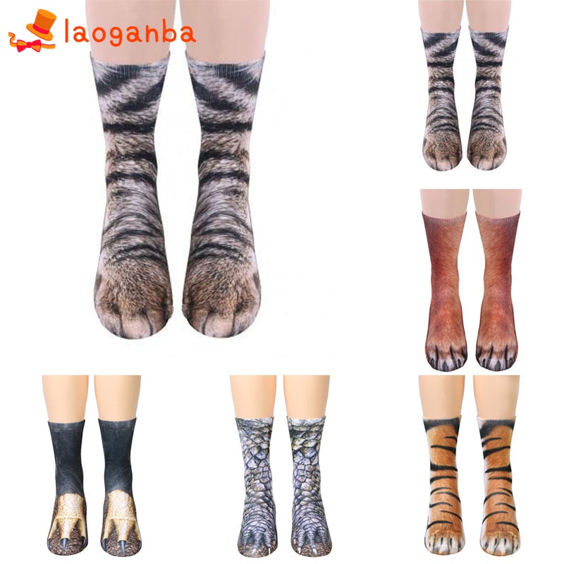 1 đôi tất in hình chân động vật 3D ngộ nghĩnh
