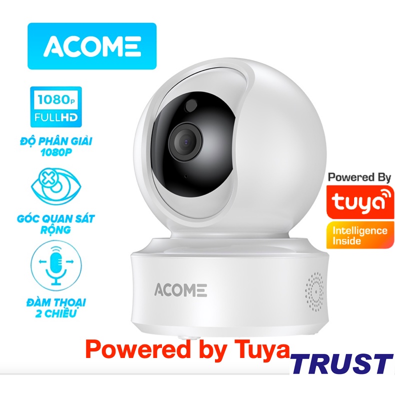 Tuya giải pháp - Camera IP Wifi Thông Minh Trong Nhà ACOME APC03 - Tuya- Độ Phân Giải 1080P 200MP- Hàng Chính Hãng