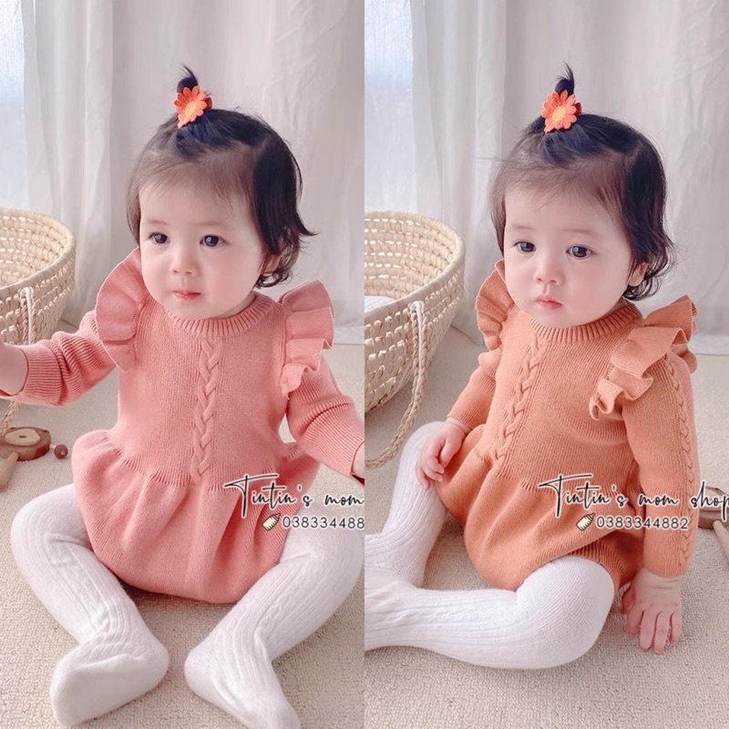 Bộ body len cánh tiên cho bé gái 3-24M