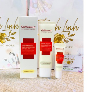 Kem Chống Nắng Cell fusion C Derma Relief Suncreen 100 SPF 50+ PA++++ vật lý có tác dụng chống lão hóa