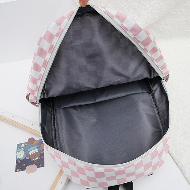 Balo Cỡ Lớn Kẻ Sọc Caro Trẻ Trung Thời Trang Phong Cách Hàn Quốc Cho Nữ
