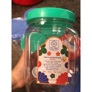 Combo 10 lọ nhựa Việt Nhật 1.6kg, 2kg, Hộp nhựa đựng thực phẩm hàng chuẩn đẹp, Keo nhựa