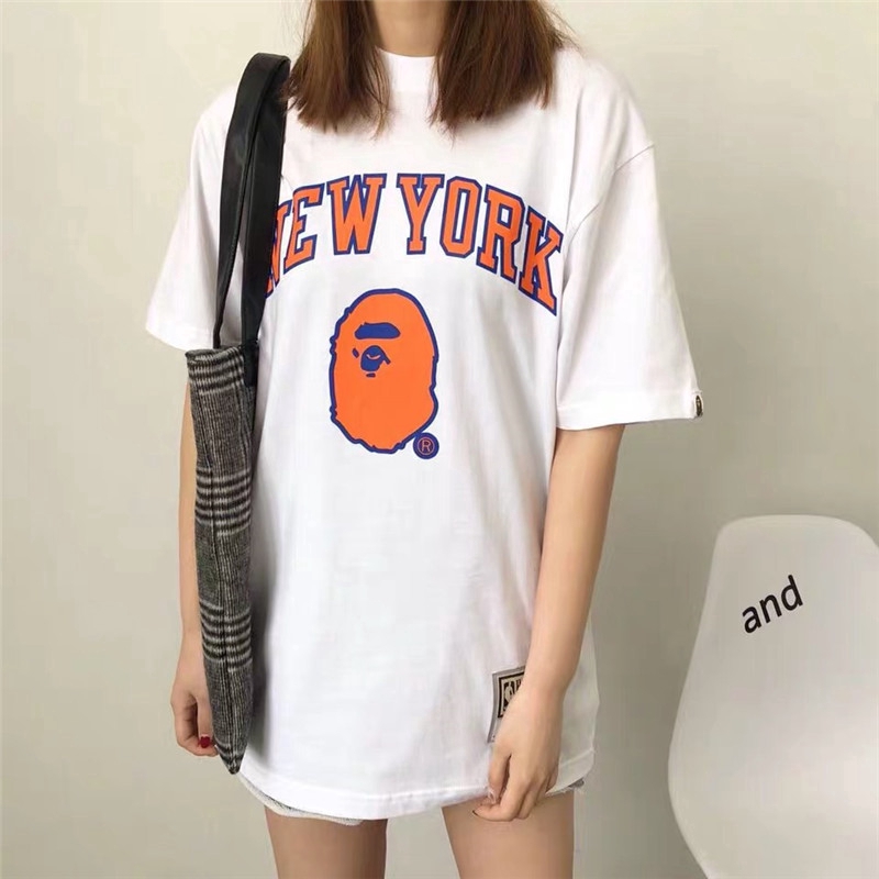 [Mã FACBGO245 giảm 10K đơn bất kì] Áo Thun Ngắn Tay In Hình Bape Joint Nba Thời Trang Dành Cho Cả Nam Và Nữ