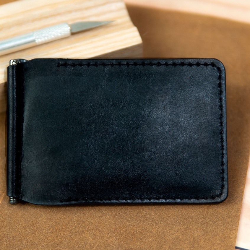 Ví Da Nam Gập Ngang WEMODA chất liệu da Veg Italia, kẹp tiền money clip luxury không gỉ bảo hành 24 tháng