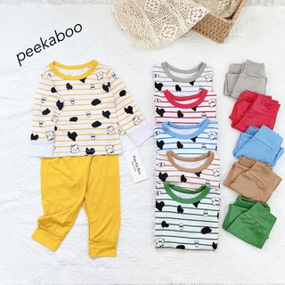 Bộ thun lạnh hoạ tiết bò sữa sinh xắn cho trẻ em, quần áo thu đông bé trai, gái size 1-5y