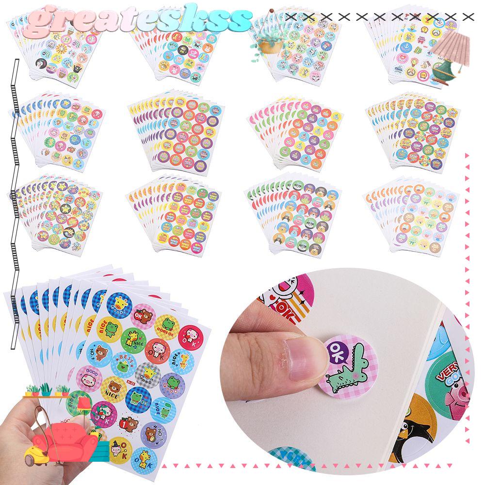Greateskss 240Pcs Kids Reward Stickers Animals Photo Album Decor Stationery Sticker Cartoon Praise Label Classic Toys