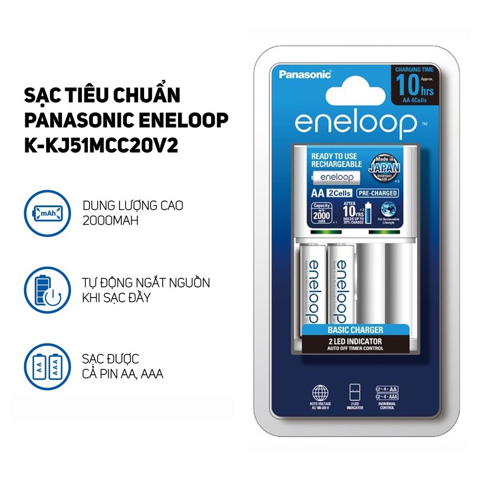 Bộ sạc pin Panasonic Eneloop chính hãng các loại