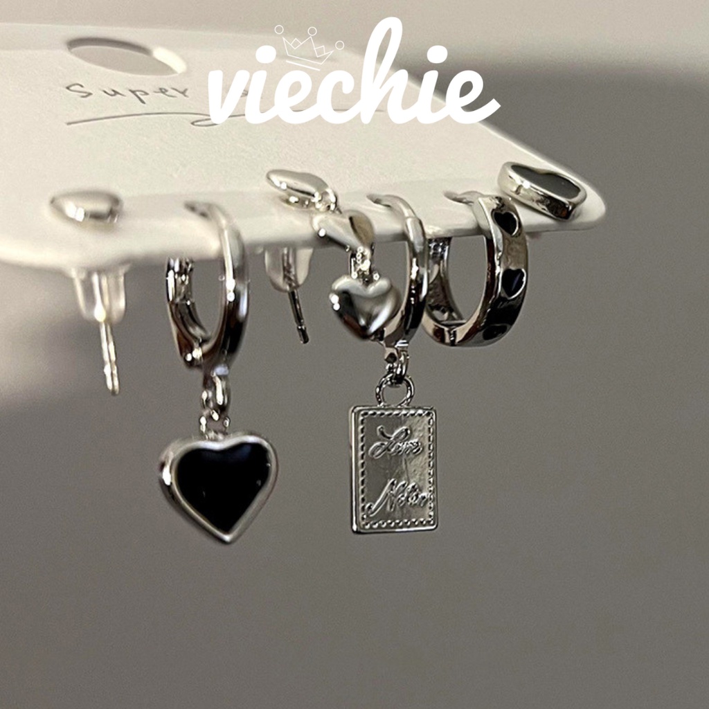 Khuyên tai bông tai nữ tòn ten set gồm 6 chiếc Viechie E045