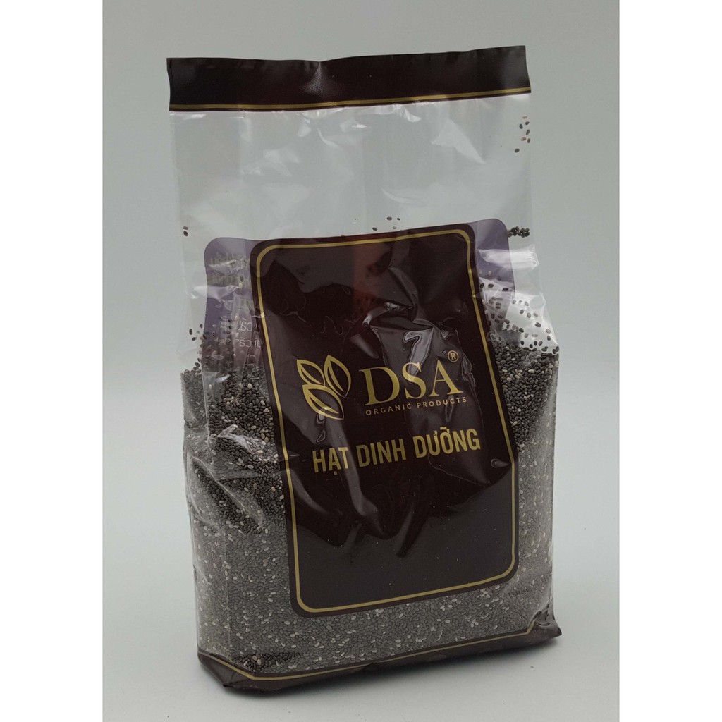 Hạt chia Đen khối lượng 500 gram. Hệu DSA Organic.