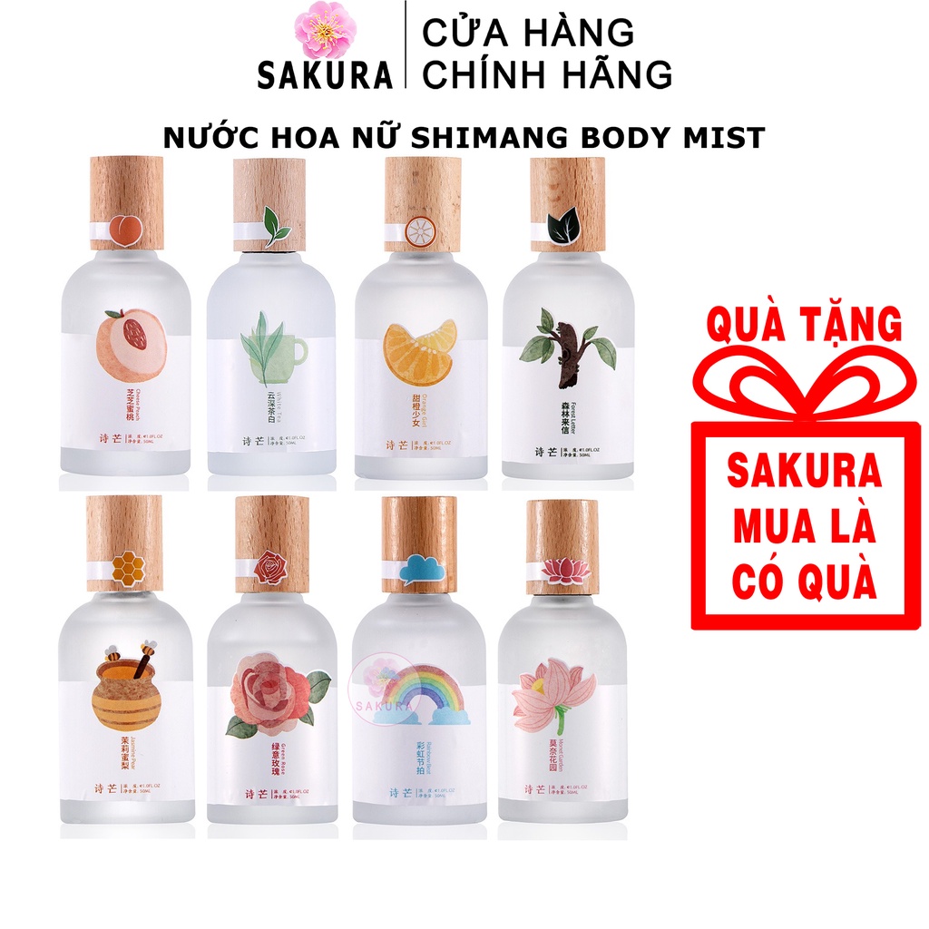 Nước Hoa Nam Nữ Body Shimang Dầu Xịt Thơm Mẫu Mới Nắp Gỗ Thân Thủy Tinh Vỏ Mờ Sang Trọng Nội Địa Trung 50ml