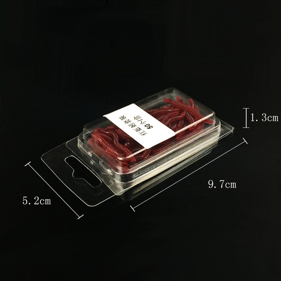Set 50 Mồi Giun Giả Mềm Câu Cá 3.5cm