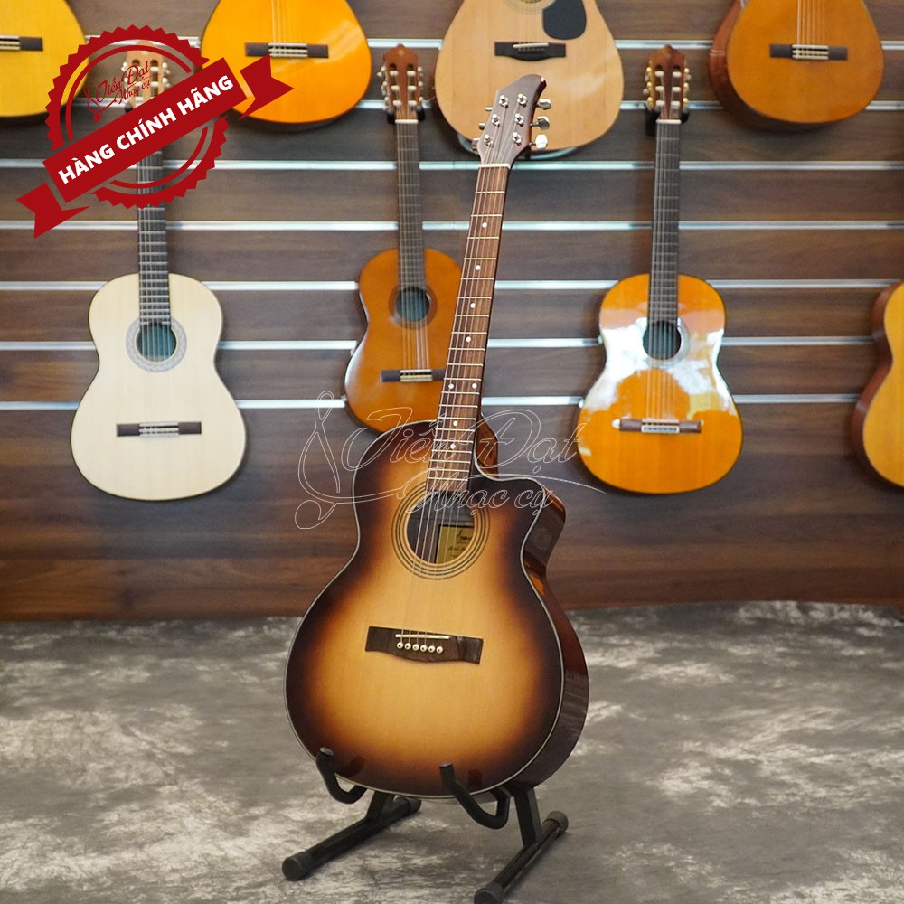 Đàn Guitar Acoustic Việt Nam Mặt Gỗ Thông Nguyên Tấm Cao Cấp Nhạc Cụ Tiến Đạt -  Kèm Phụ Kiện GA - Bảo Hành 12 tháng