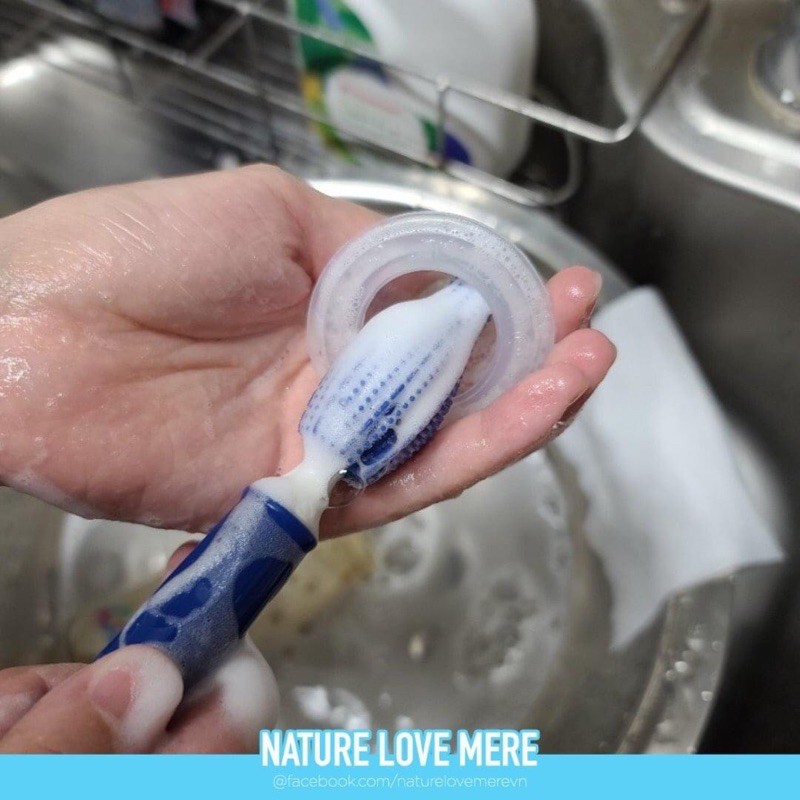 [CHÍNH HÃNG] Set 2 cọ rửa bình &amp; núm Silicon cao cấp NATURE LOVE MERE0