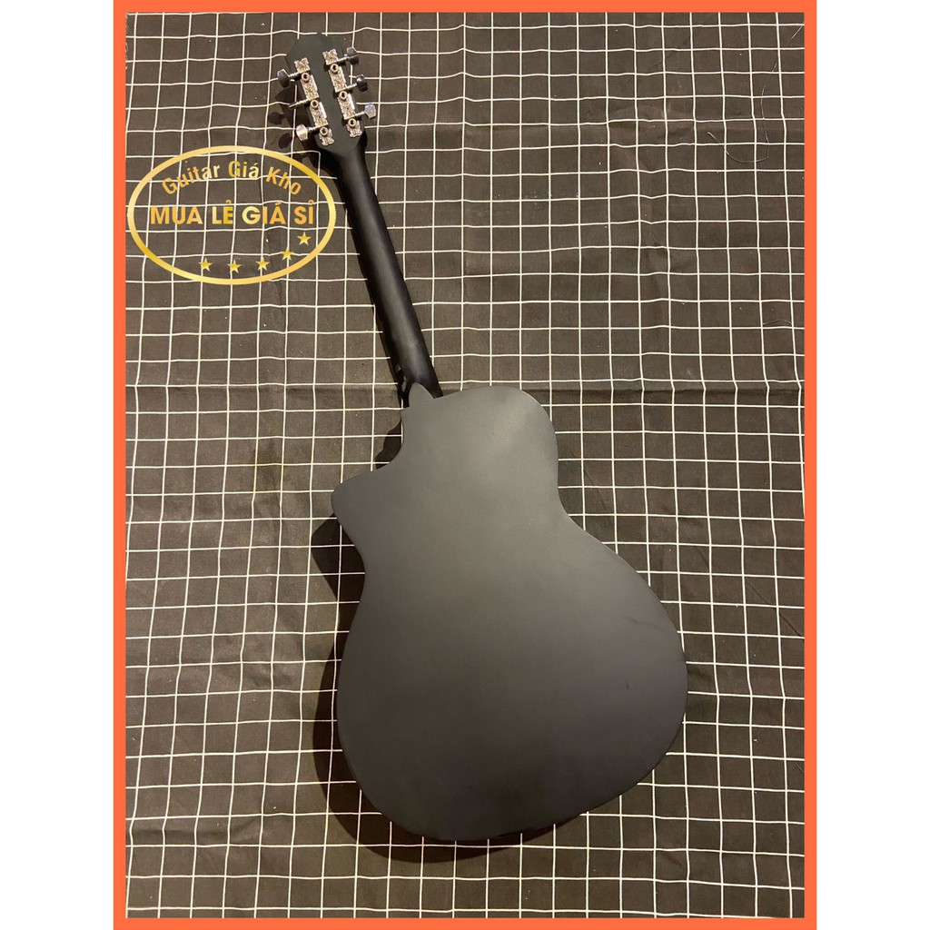 Đàn guitar acoustic Việt GK-02 Black mặt gỗ thịt có ty chỉnh