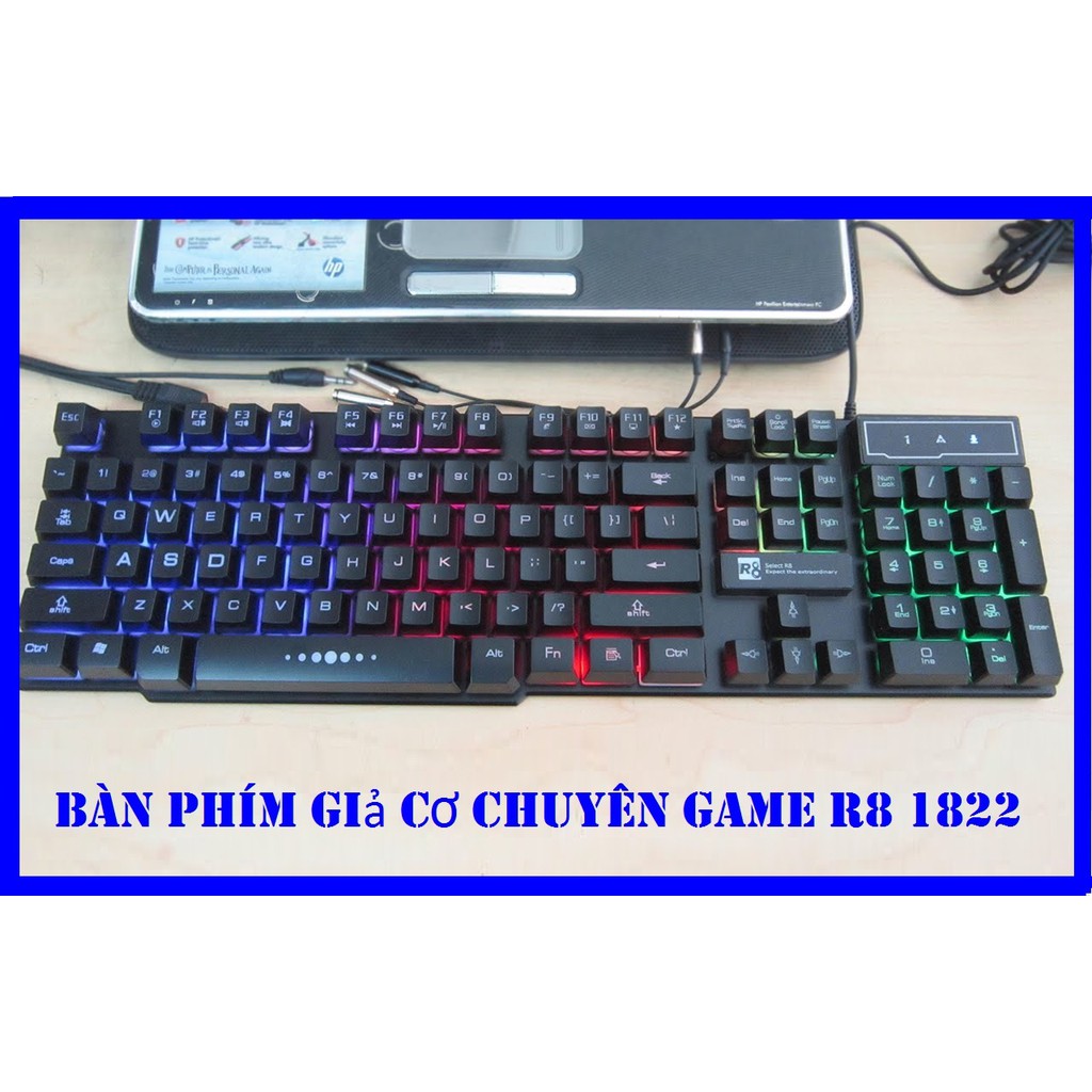 Deal Hot Bàn Phím R8 1822 Giả Cơ Chuyên Game Led 7 Màu