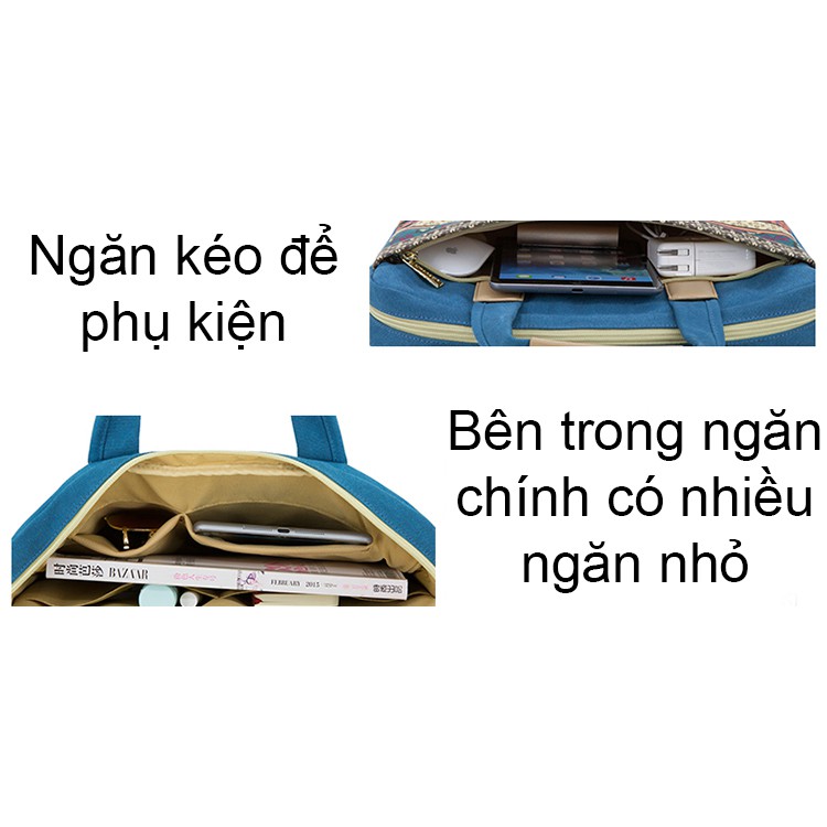 Túi đeo chéo thời trang họa tiết thổ cẩm Kinmac cho laptop 13.3 inch