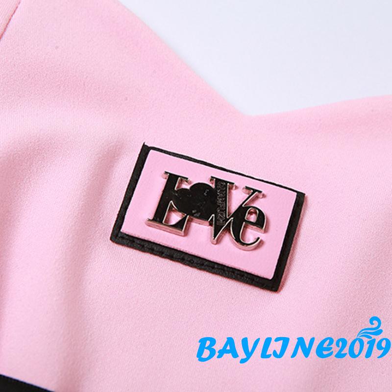 Bay-female Áo Croptop Hai Dây In Họa Tiết Chữ Cái Ngắn Màu Hồng Mùa Hè Size S / M / L