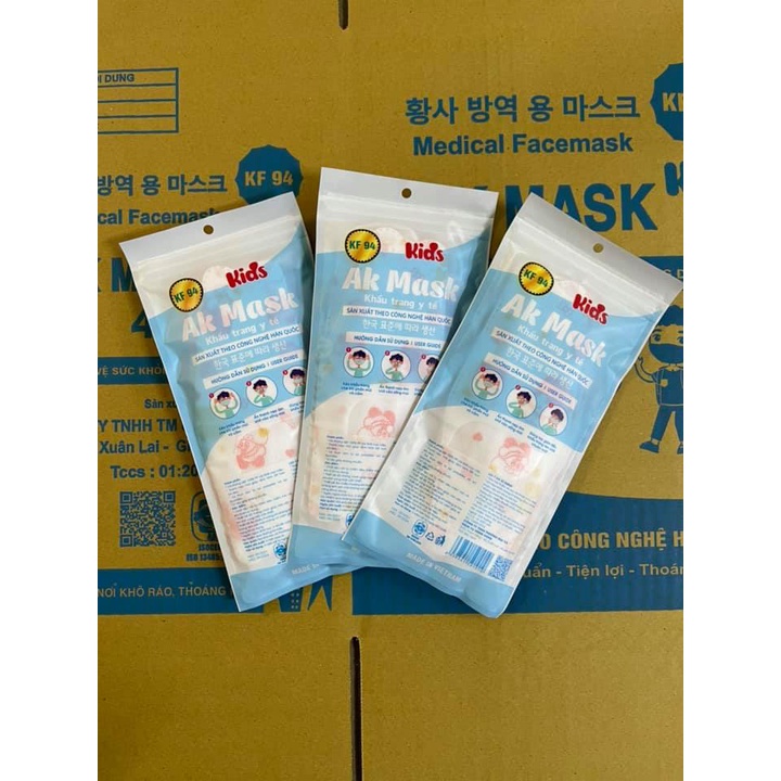 [Túi 10 chiếc] Khẩu Trang Trẻ Em KF94 3D AK Mask - Công nghệ Hàn Quốc