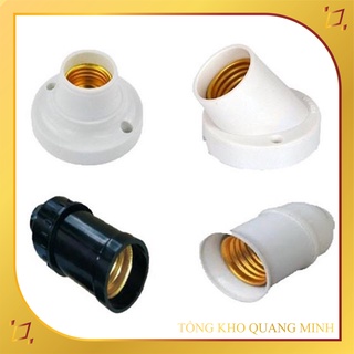 Đui đèn xoay e27, đui treo. đui gắn tường chếch 45 độ, 90 độ đen, trắng