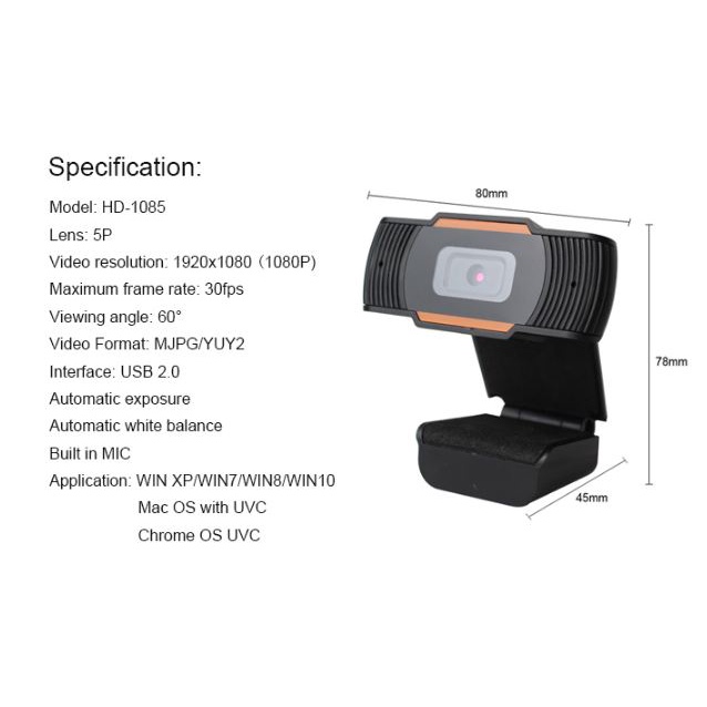 WEBCAM KISONLI HD-1085