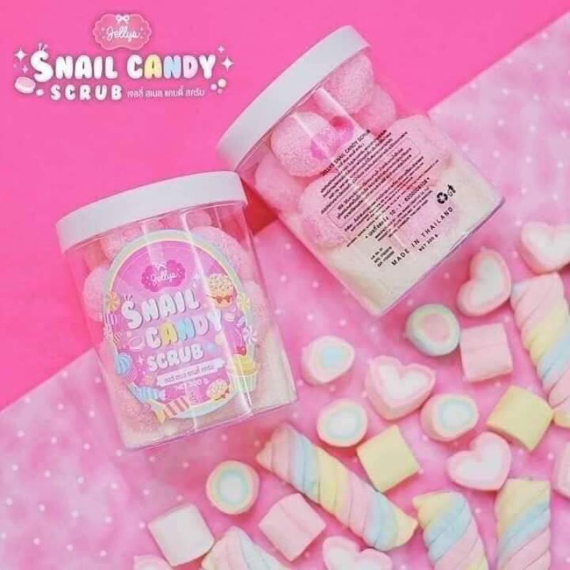 Viên kẹo tắm trắngJelly Snail Candy Scrub 3in1-Thái Lan