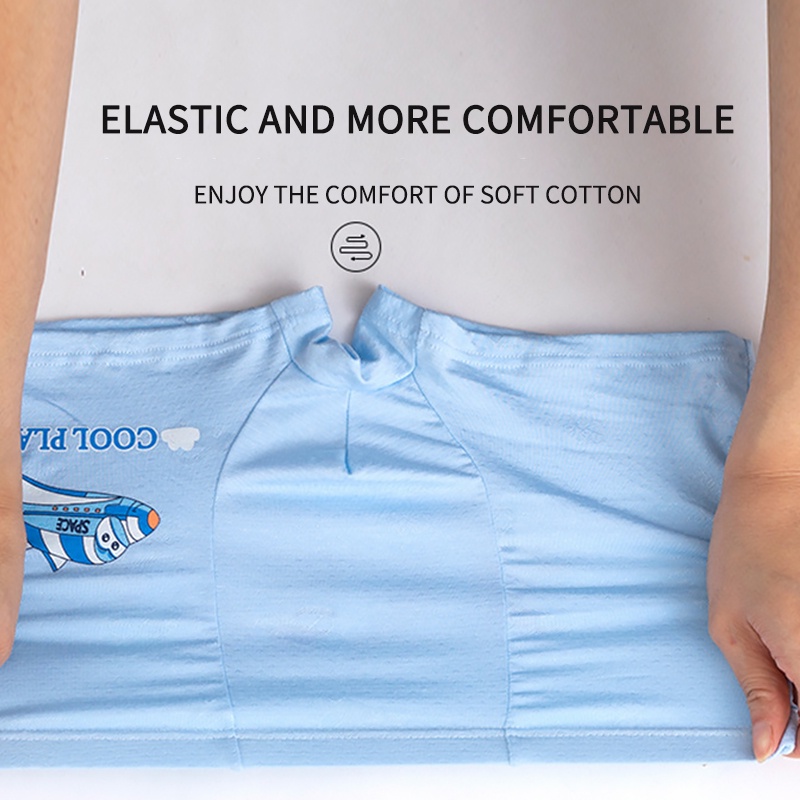 Quần Lót Boxer Vải Cotton Phối Lưới Thiết Kế Thoải Mái Cho Bé Trai