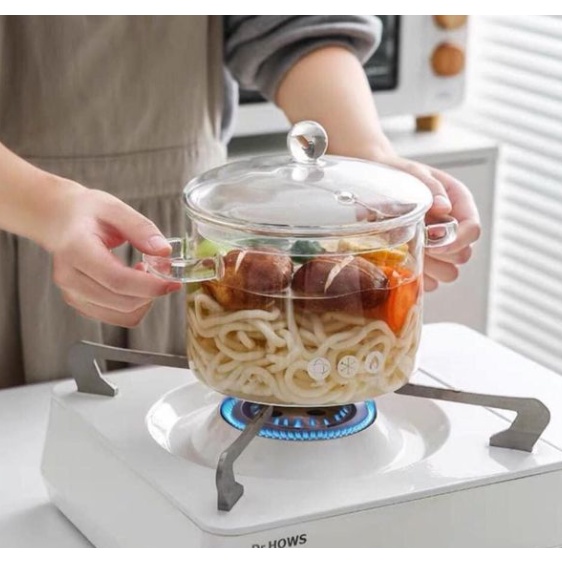 Nồi Thủy Tinh Mini Trong Suốt Gia Dụng Cho Nhà Bếp chịu nhiệt