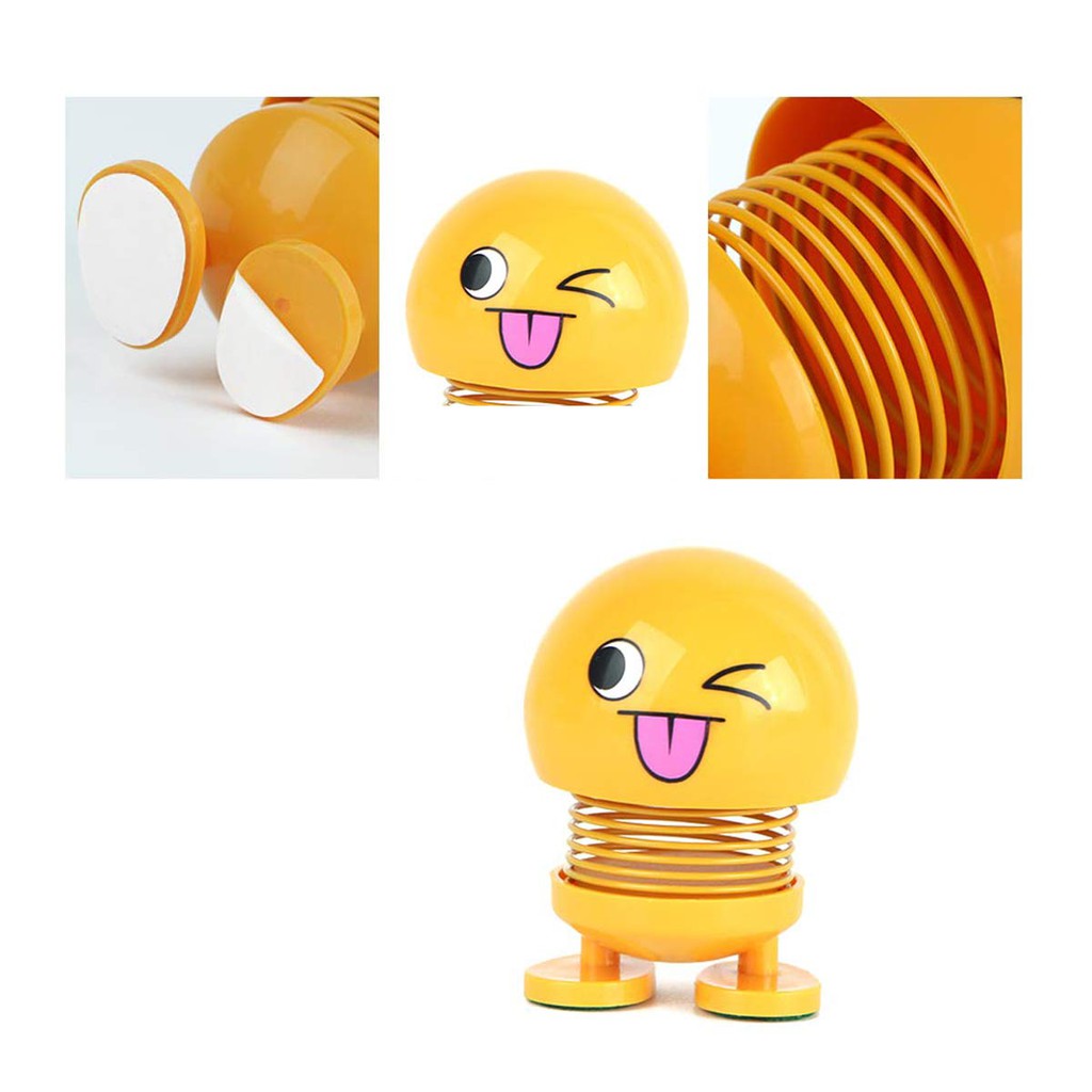 Phụ kiện lò xo nhún hình mặt biểu tượng cảm xúc dùng trang trí ô tô | BigBuy360 - bigbuy360.vn