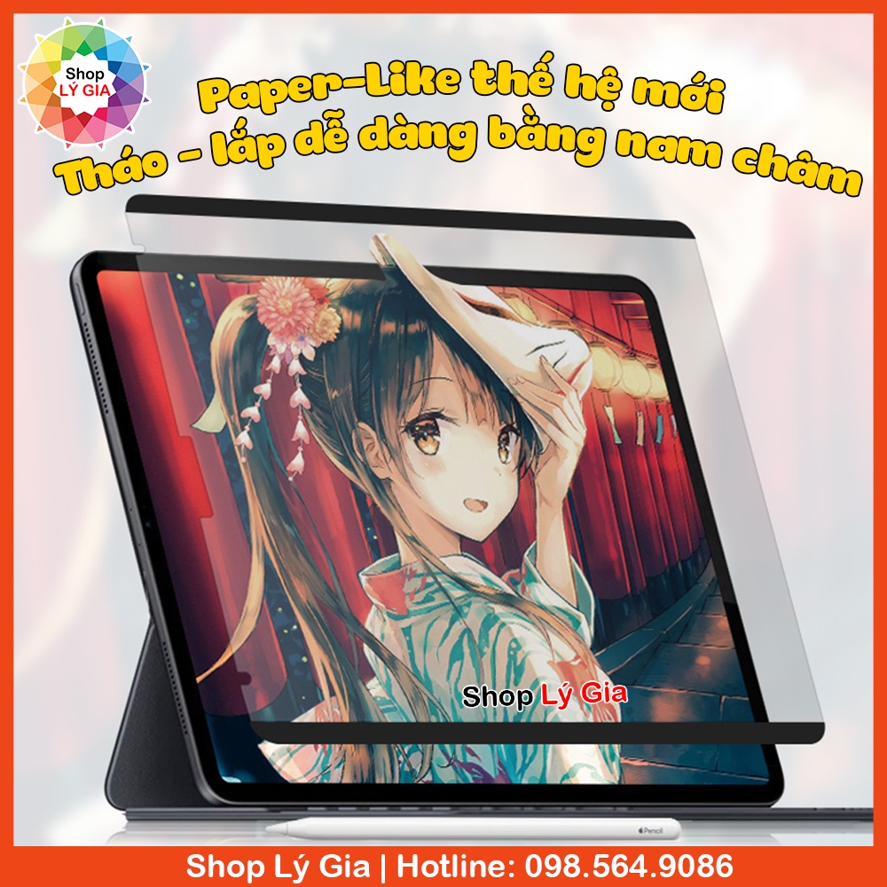 Miếng dán PaperLike nam châm cho iPad | Tặng kèm túi đựng ( iPad Pro 11/12.9, Air 1/2/3/4, Mini 4/5/6, Gen 5/6/7/8/9)