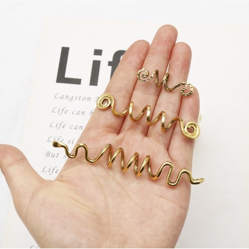 [Women Braids Spiral Coils Hair Accessories] [Gold Metal Hair Clips] [Fashion Vintage Headwear]