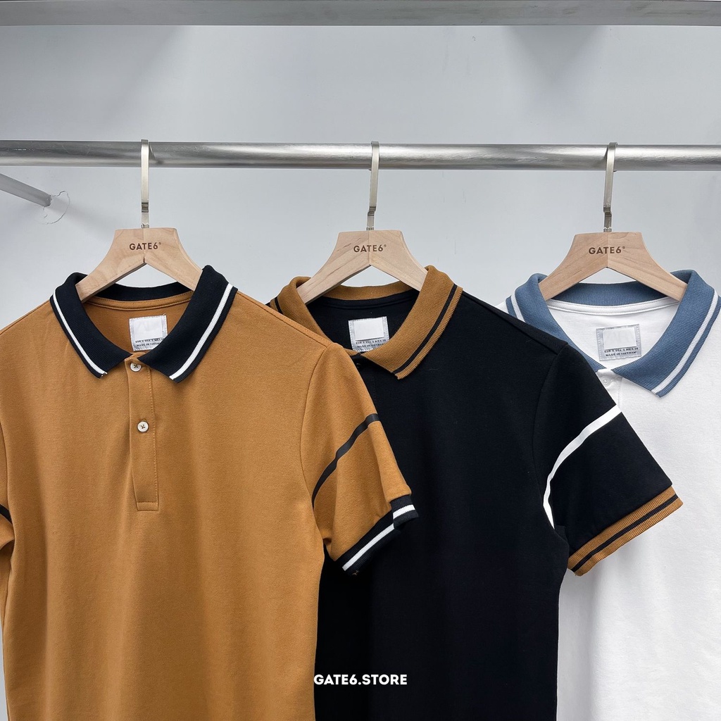 Áo Polo Nam ZR, thun cổ bẻ vải cotton phối viền tay mảnh kiểu Hàn - GATE6 - #4771
