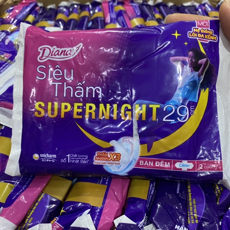 Gói 2 Miếng BVS Diana Ban Đêm Siêu Thấm Super Night 29Cm