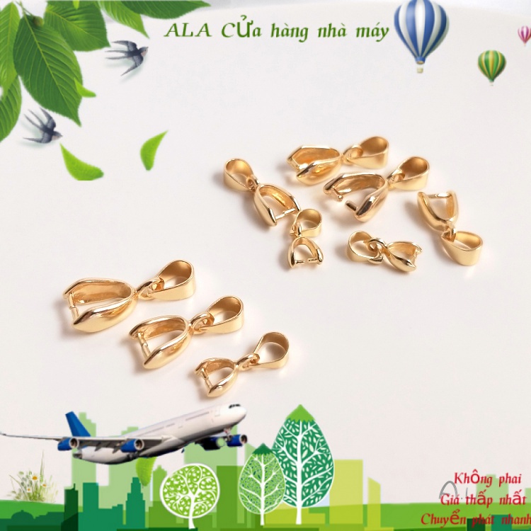 💖Trang sức DIY phụ kiện💖14K mạ vàng giữ màu mặt dây Clasp Clipper với treo hạt dưa Clasp DIY Necklace Đầu trang sức mặt dây chuyền phụ kiện