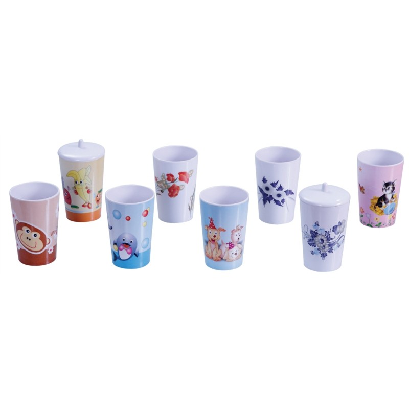 Ly uống trà đá 350 ml nhựa melamine cao cấp Phát Thành kích thước 7.8x11.2 cm màu đen, đỏ đen, nâu, vân đá, họa tiết