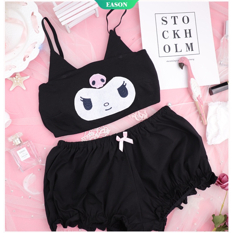Sanrio Bộ Đồ Lót Ống Mềm Mại Ấm Áp Mùa Đông Không Gọng Thép Họa Tiết Hoạt Hình Cinnamoroll Kuromi Và My MelodJapanese Đáng Yêu Ấm Áp Không Có Gọng