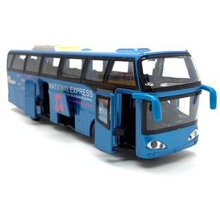 1:32 Alloy Car els,High Simulation City Bus,Diecast, Toy Vehicles, Pull Back & Flashing & Musical,Blue