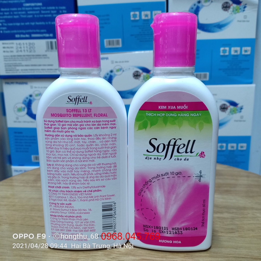 Kem chống muỗi Soffell hương hoa 60ml