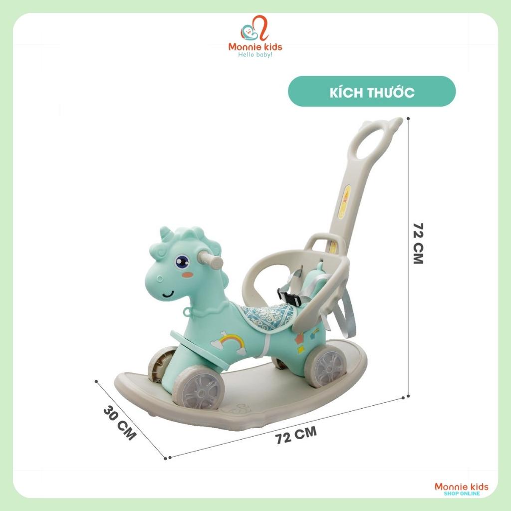 Bập bênh hình ngựa kiêm xe chòi chân Toys House, xe đẩy đa năng cho bé - Monnie Kids