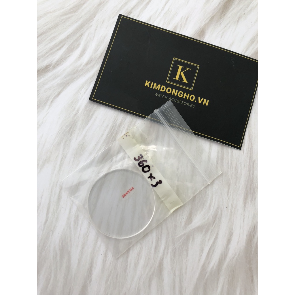 Kính Sk Sapphire Nguyên Khối 360 dày 3 ly thay thế cho đồng hồ SK