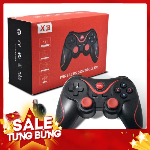 Tay Cầm Chơi Game X3/T3 Có Bluetooth Cho Smartphone, PC, Laptop, Android, IOS, Windows Có Giá Kẹp Điện Thoại - Hàng nhập