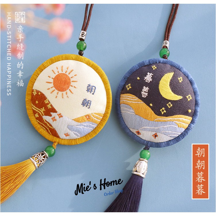 (FREE SHIP 50K) Kit thêu tay DIY Túi Thơm May Mắn Tình yêu Mẫu Xuân Khởi Bình An Túi Thơm Độn bông Handmade Mie Shop