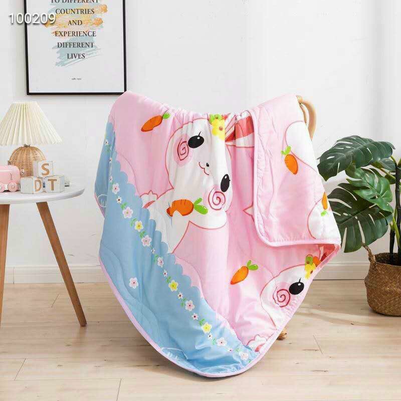 Chăn cotton đũi hè thu điều hòa cho bé, chăn cho bé đi học (KT: 1,1mx1,4m)