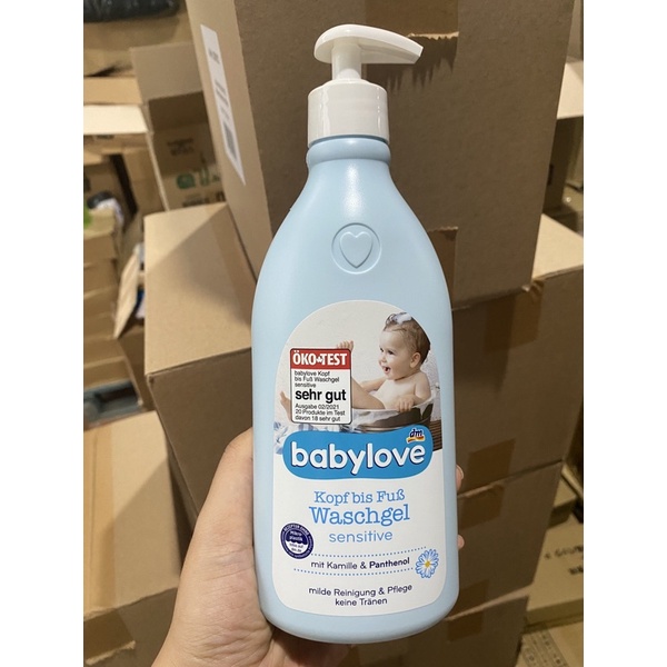 BABYLOVE | Sữa tắm gội trẻ em 2in1 cho da nhạy cảm 500ml (dm Đức)
