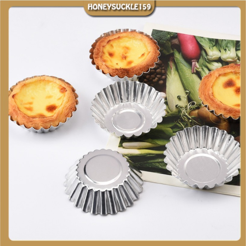 Bộ 5 Khuôn Tart Làm Bánh Trứng Nhôm 7cm