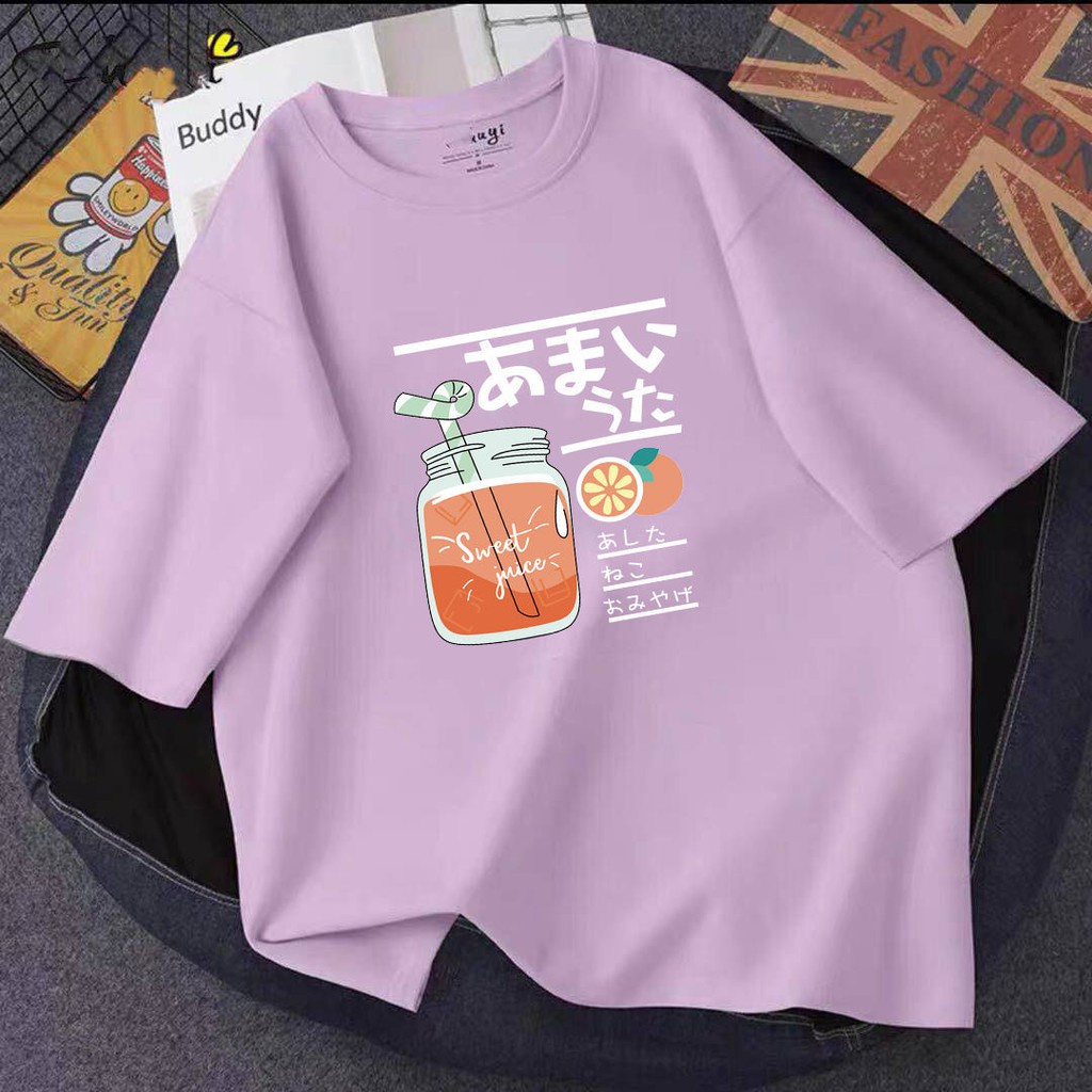 Befast - Áo Thun Nữ Oversize In Họa Tiết Nước Ép Ngọt Ngào Size Lớn (LD 106, P 65) / Áo Thun Oversize