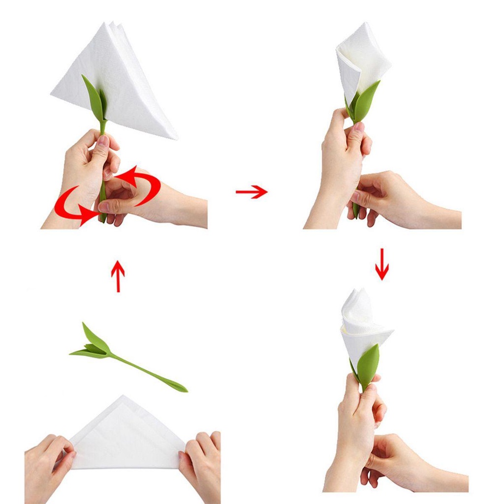 Lloyd Vòng Nhẫn Giữ Khăn Ăn Trong Khách Sạn Đám Cưới Nhà Cửa Nụ Nụ Nụ Nụ Hoa Xanh