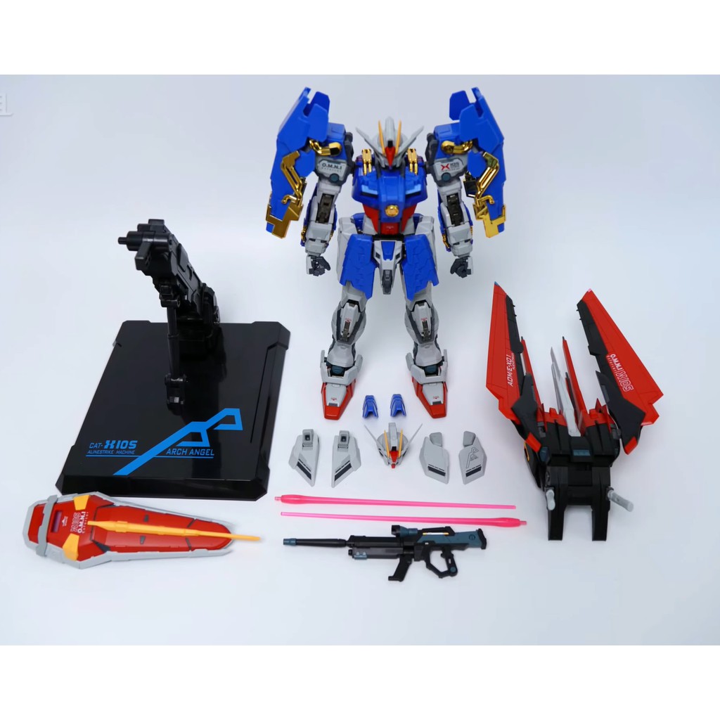 Mô hình MB 1/72 Aile Strike Gundam Musha Armor MS2.0 Metal Build LED Die-Cast Action Figure Khung Xương Kim Loại