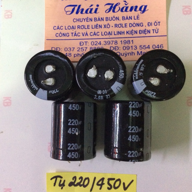 Tụ lọc nguồn 220M/450 v giá cho 5 chiếc